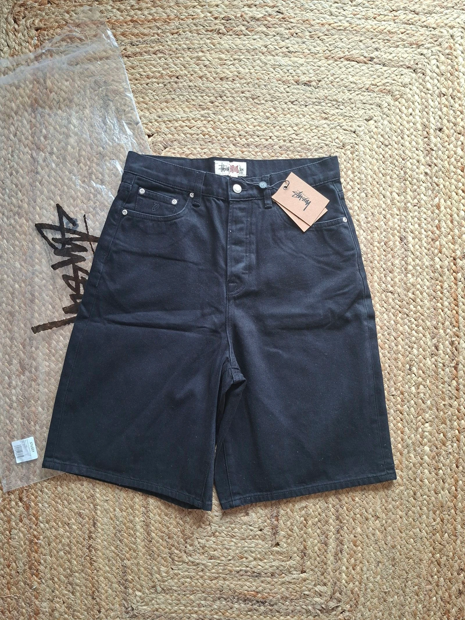 Stussy jort vaquero negro big oil jeans talla S